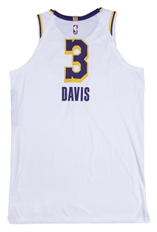 2020 Anthony Davis Playoff Game Used & Photo Matched Los Angeles Lakers Road Jersey -  Photo Matched to Game 3 of WC Semi-Finals on 9/8/20 - Double-Double with 26 Pts. & 15 Reb (Sports Investors)